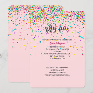 55th Birthday Party confetti Invitation
