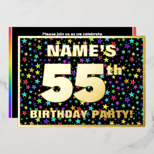 55th Birthday Party — Fun, Colourful Stars Pattern