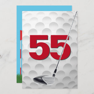 55th Birthday Party Golf Theme Invitation