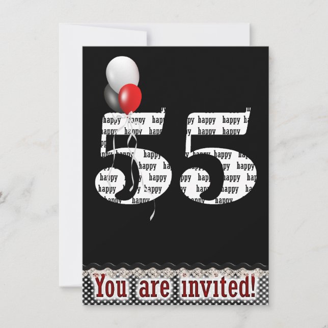 55th Birthday Party Invitation (Front)
