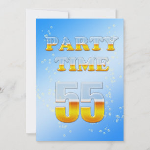 55th birthday party invitation with beer