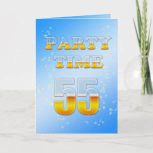 55th birthday party invitation with lots of beer