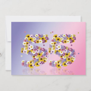 55th Birthday party, with flowered letters Invitation