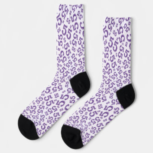 55th Birthday Purple Random Number Pattern Socks