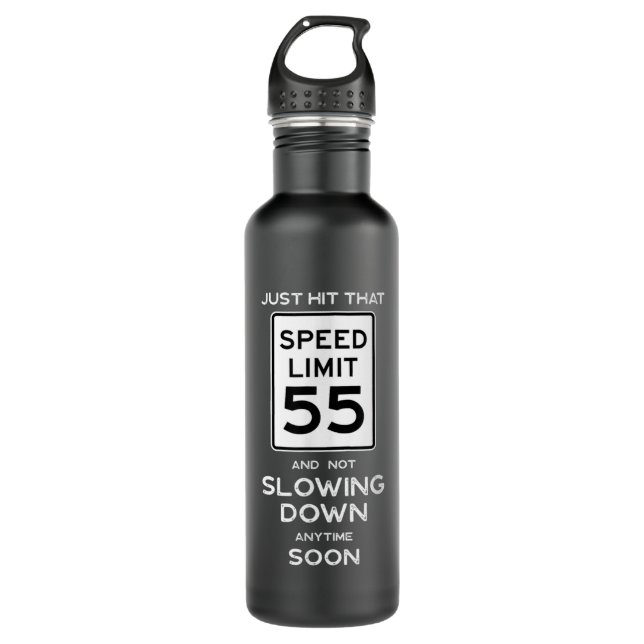 55th Birthday Speed Limit Sign Auto Mechanic Car 710 Ml Water Bottle (Front)
