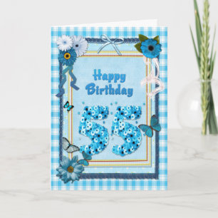 55th  Birthday with a scrapbook effect Card