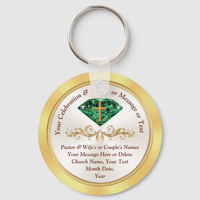 55th Church Anniversary Party Ideas and Cheap Gift Key Ring (Front)