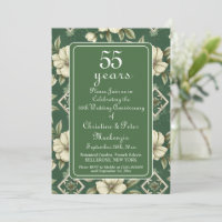 55th Emerald Ivory Floral Wedding Anniversary 