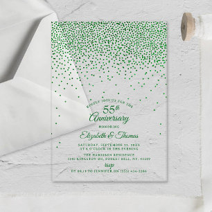 55th Emerald Wedding Anniversary Acrylic Invitations