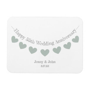 55th Emerald wedding anniversary bunting Magnet