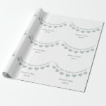 55th Emerald wedding anniversary bunting Wrapping Paper<br><div class="desc">Personalised emerald wedding anniversary wrapping paper. The perfect gift wrap for family and friends of couples who are celebrating fifty-five years of wonderful marriage. The wrapping paper shows a pretty green bunting design and has space for the names of the husband and wife, as well as their wedding date. A...</div>