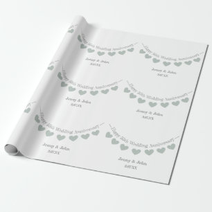 55th Emerald wedding anniversary bunting Wrapping Paper