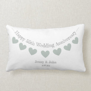 55th Emerald Wedding Anniversary cushion