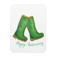 55th emerald wedding anniversary green welly boot