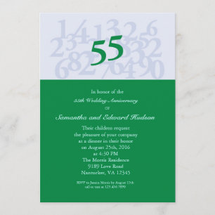 55th Emerald Wedding Anniversary Invitation