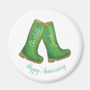 55th or any emerald wedding anniversary welly boot magnet