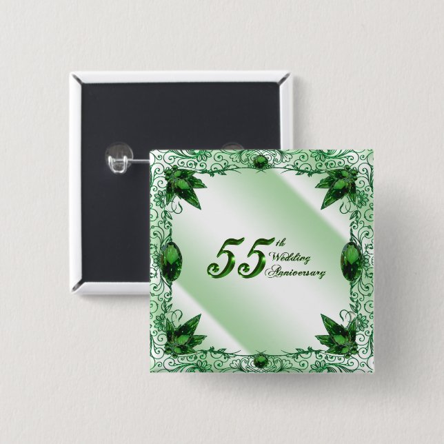 55th Wedding Anniversary Button (Front & Back)