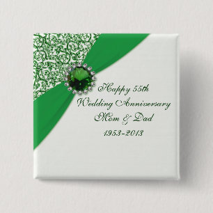 55th Wedding Anniversary Button