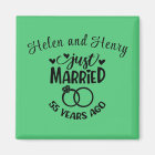 55th Wedding Anniversary Custom Names Emerald