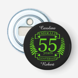 55th Wedding ANNIVERSARY EMERALD Bottle Opener