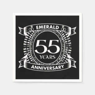 55th wedding anniversary emerald crest napkin