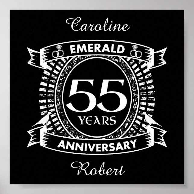 55th wedding anniversary emerald crest poster (Front)