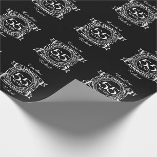55th wedding anniversary emerald crest wrapping paper