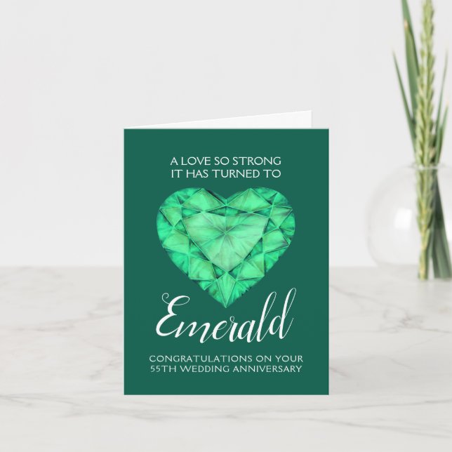 55th Wedding Anniversary Emerald Love so strong Card (Front)