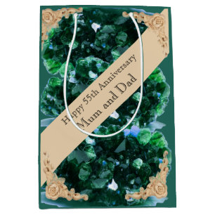 55th Wedding Anniversary Emerald Medium Gift Bag