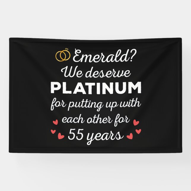 55th Wedding Anniversary I - Emerald Funny Couple Banner (Horizontal)