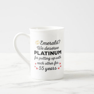 55th Wedding Anniversary I - Emerald Funny Couple Bone China Mug