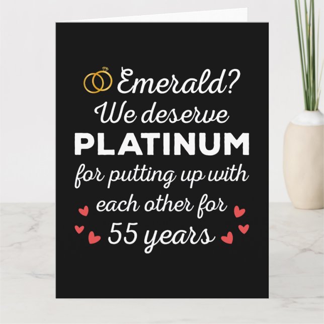55th Wedding Anniversary I - Emerald Funny Couple Card (Front)