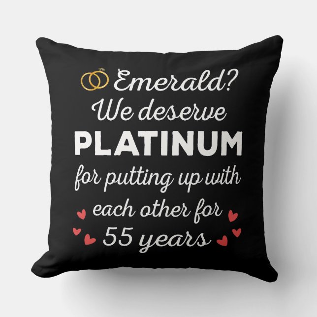 55th Wedding Anniversary I - Emerald Funny Couple Cushion (Front)