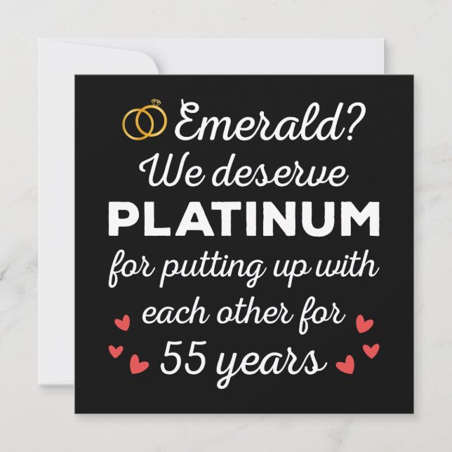 55th Wedding Anniversary I - Emerald Funny Couple Invitation (Front)