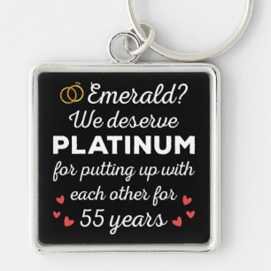 55th Wedding Anniversary I - Emerald Funny Couple Key Ring