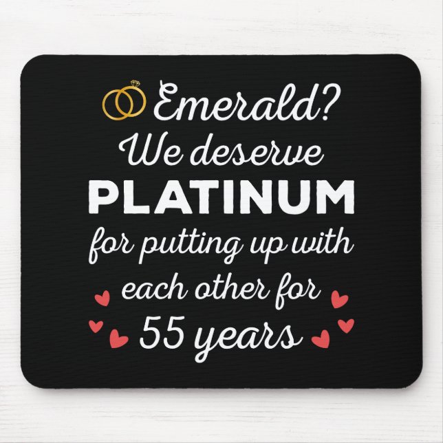 55th Wedding Anniversary I - Emerald Funny Couple Mouse Mat (Front)