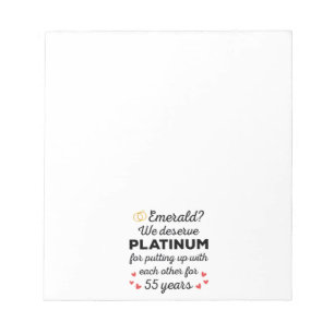 55th Wedding Anniversary I - Emerald Funny Couple Notepad