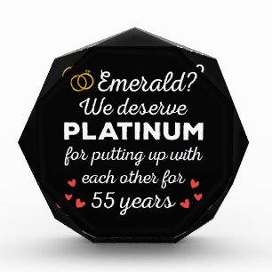 55th Wedding Anniversary I - Emerald Funny Couple Photo Block