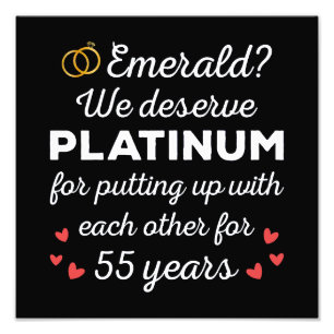 55th Wedding Anniversary I - Emerald Funny Couple Photo Print