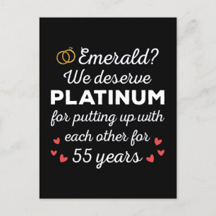55th Wedding Anniversary I - Emerald Funny Couple Postcard