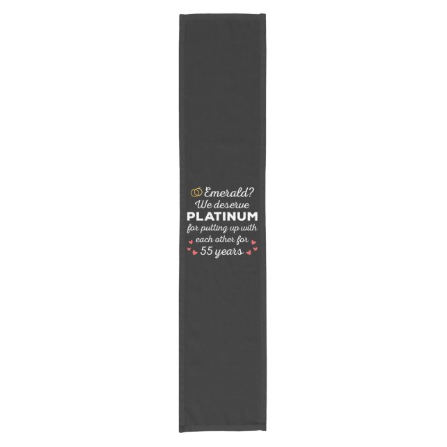 55th Wedding Anniversary I - Emerald Funny Couple Short Table Runner (Front)
