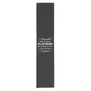 55th Wedding Anniversary I - Emerald Funny Couple Short Table Runner