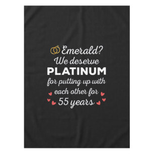 55th Wedding Anniversary I - Emerald Funny Couple Tablecloth