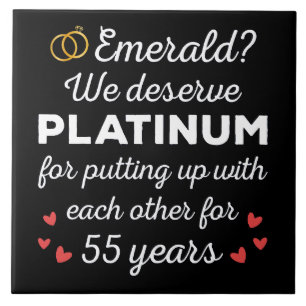 55th Wedding Anniversary I - Emerald Funny Couple Tile