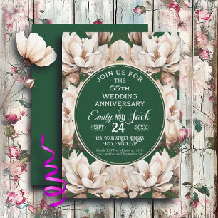 55th Wedding Anniversary Magnolias Invitation