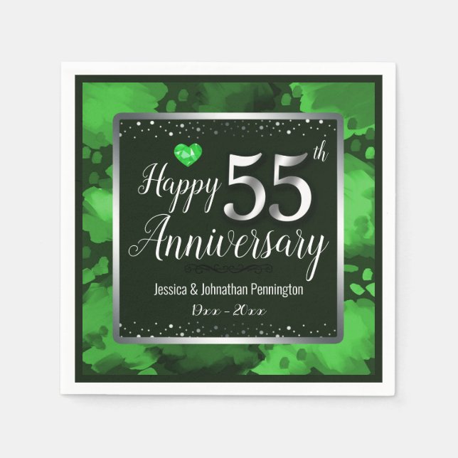 55th Wedding Anniversary Napkin (Front)
