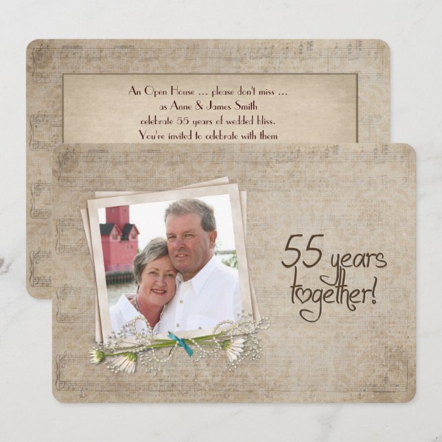 55th Wedding Anniversary Open House Invitation (Front/Back)