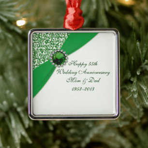 55th Wedding Anniversary Ornament