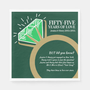 55th wedding anniversary party fun facts napkins
