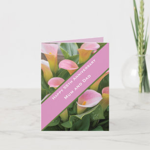55th Wedding Anniversary Pink Calla Lily Card